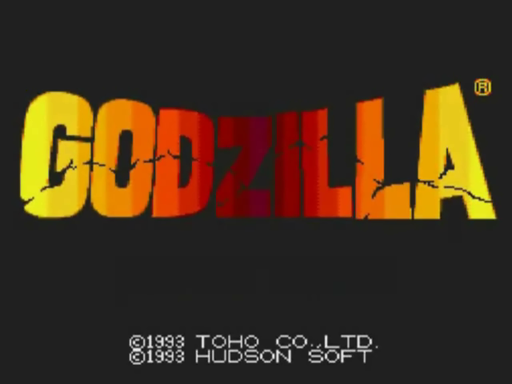 Godzilla title screen for TurboGrafx CD